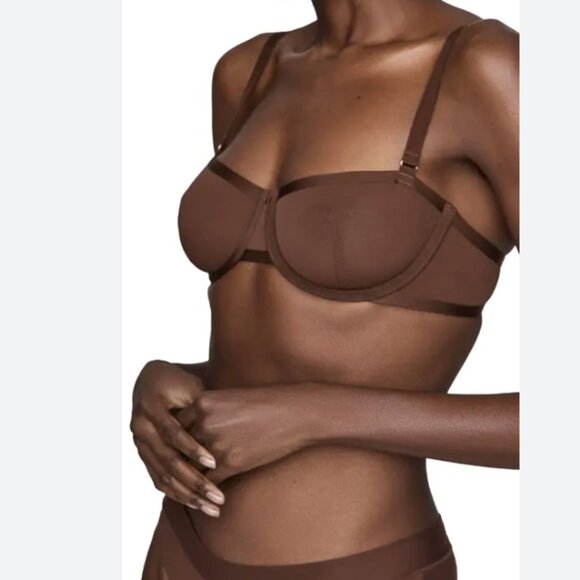 CUUP Balconette Brown Mesh Bra Size 32B - Picture 1 of 3